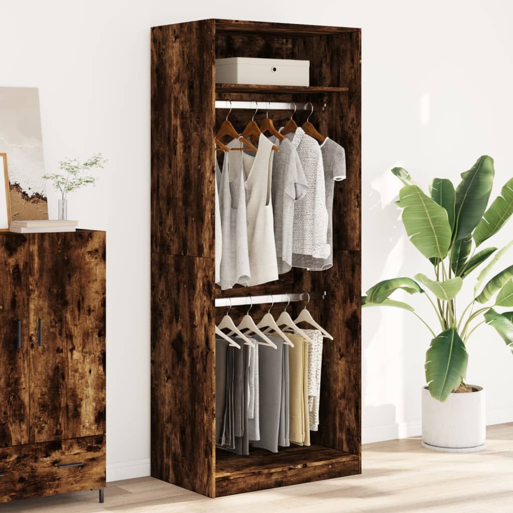 Garderobe røkt eik 80x50x200 cm konstruert tre