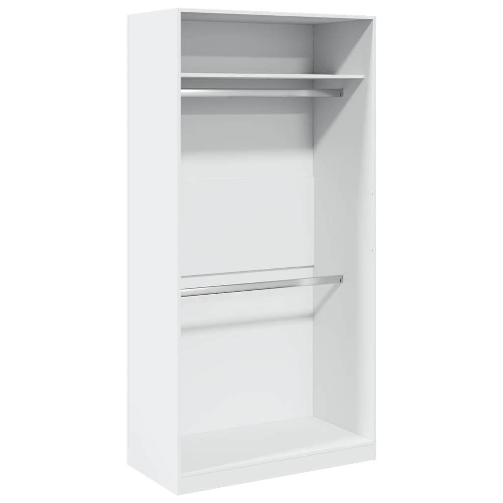 Garderobeskap hvit 100x50x200 cm sponplate
