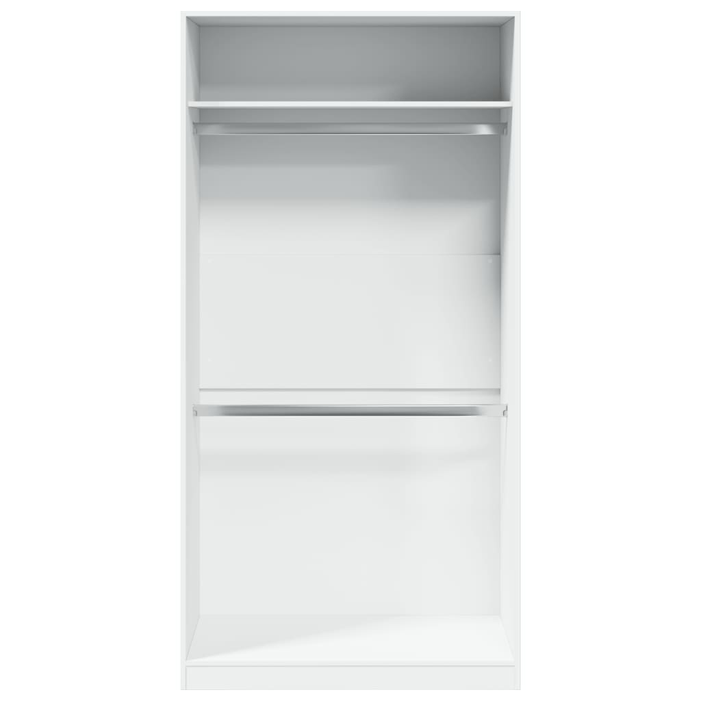 Garderobeskap hvit 100x50x200 cm sponplate