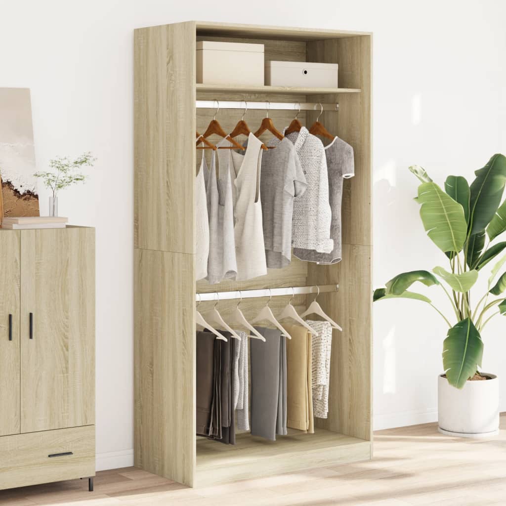 Garderobe sonoma eik 100x50x200 cm sponplate