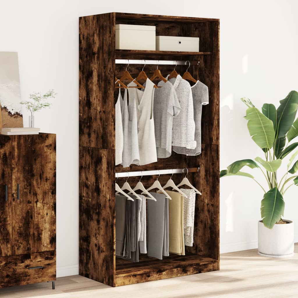 Garderobe røkt eik 100x50x200 cm konstruert tre