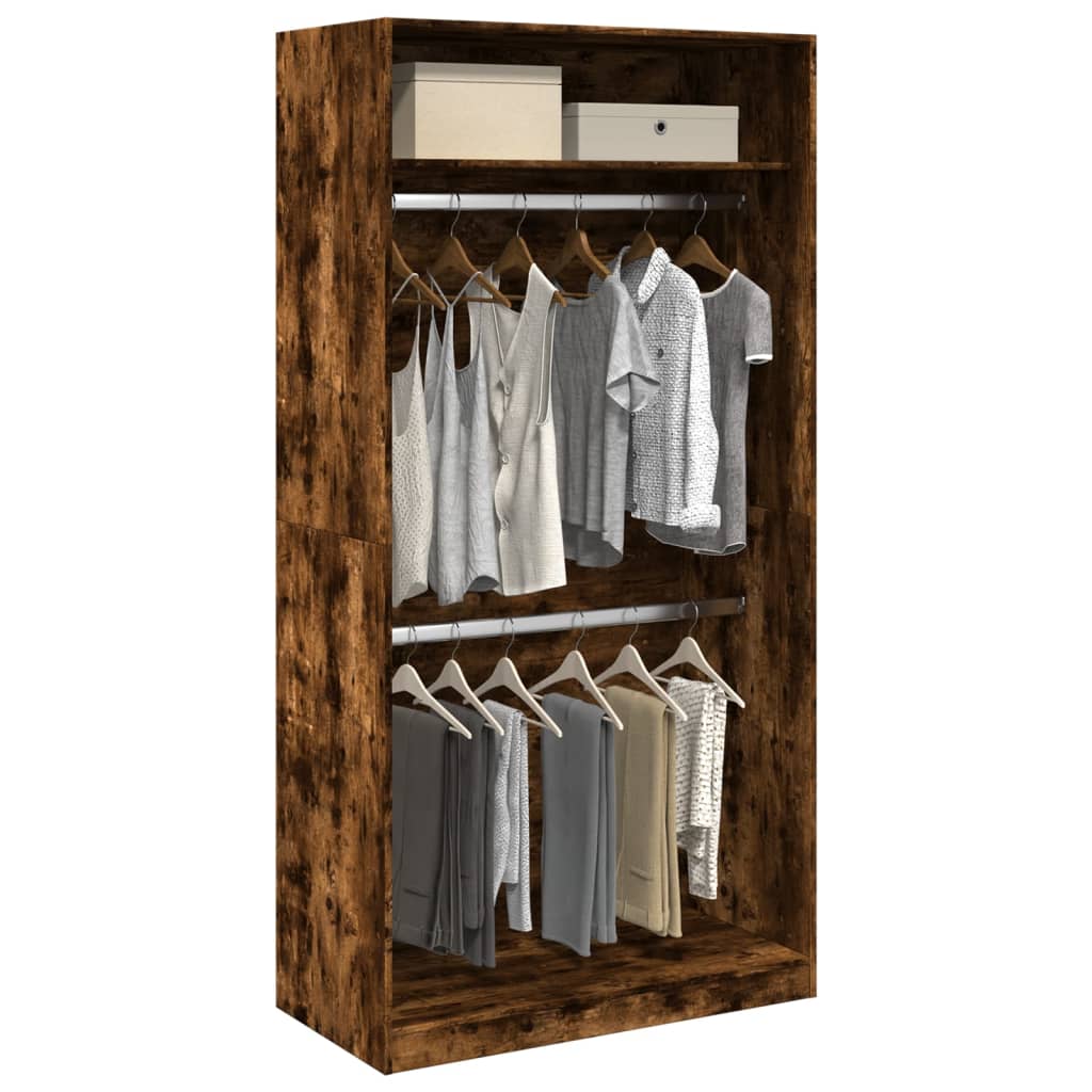 Garderobe røkt eik 100x50x200 cm konstruert tre