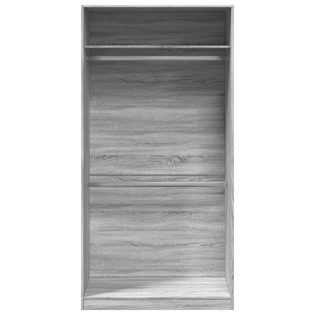 Garderobe grå sonoma 100x50x200 cm konstruert tre