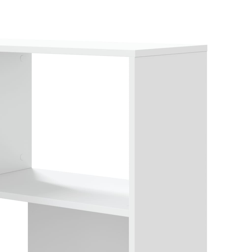 Bokhylle for hjørne 4 etasjer hvit 85x85x140 cm konstruert tre vidaXL