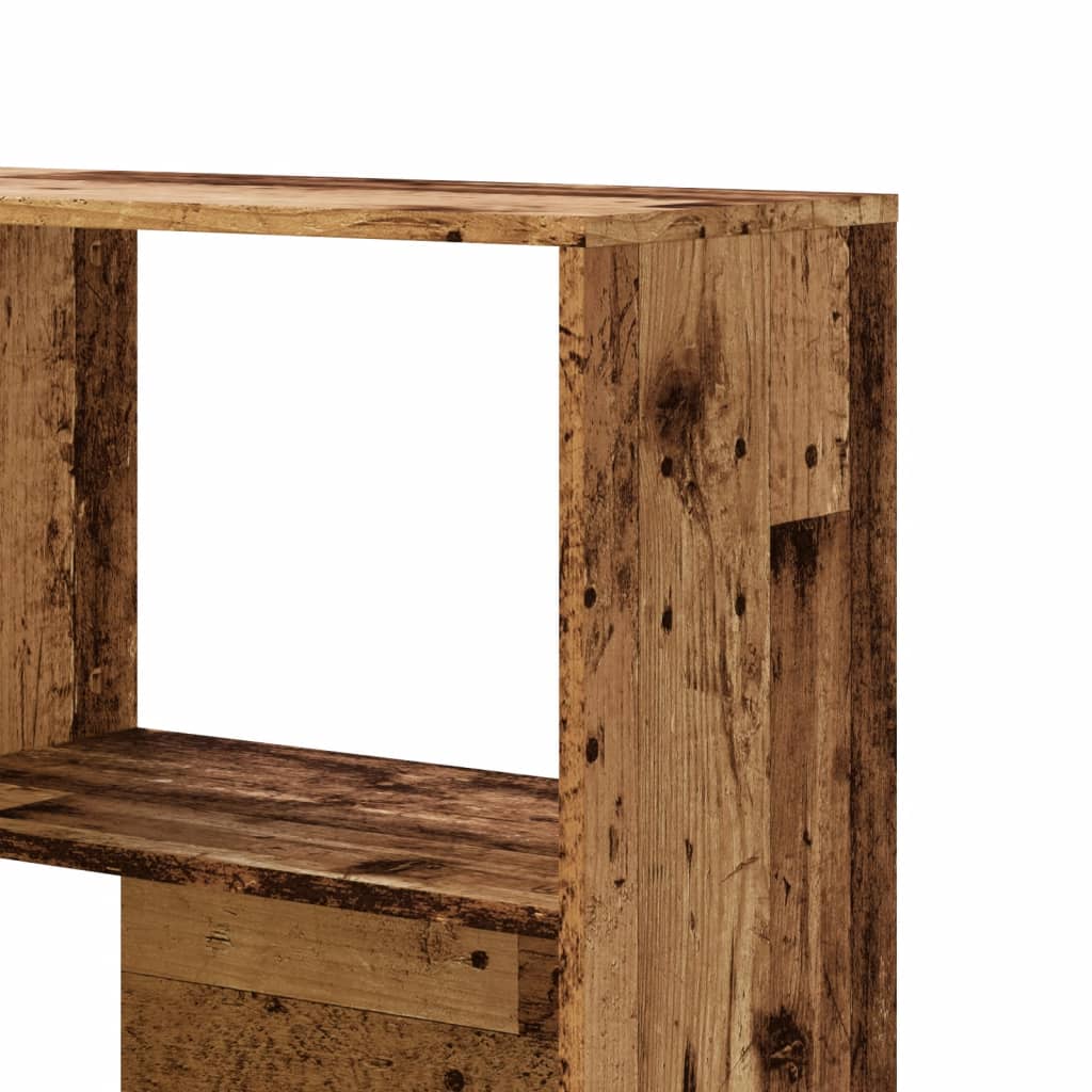 Bokhylle hjørne 4 lag gammelt tre 85x85x140 cm konstruert tre