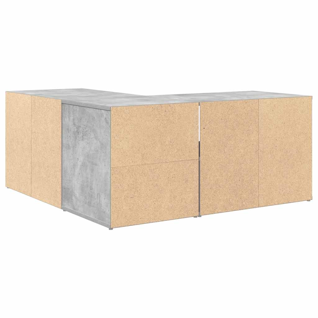 Hjørneskap betonggrå 160x40x45 cm sponplate