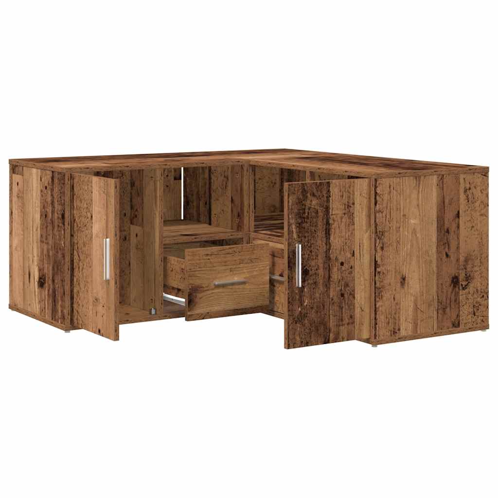 Hjørneskap gammelt tre 160x40x45 cm sponplate
