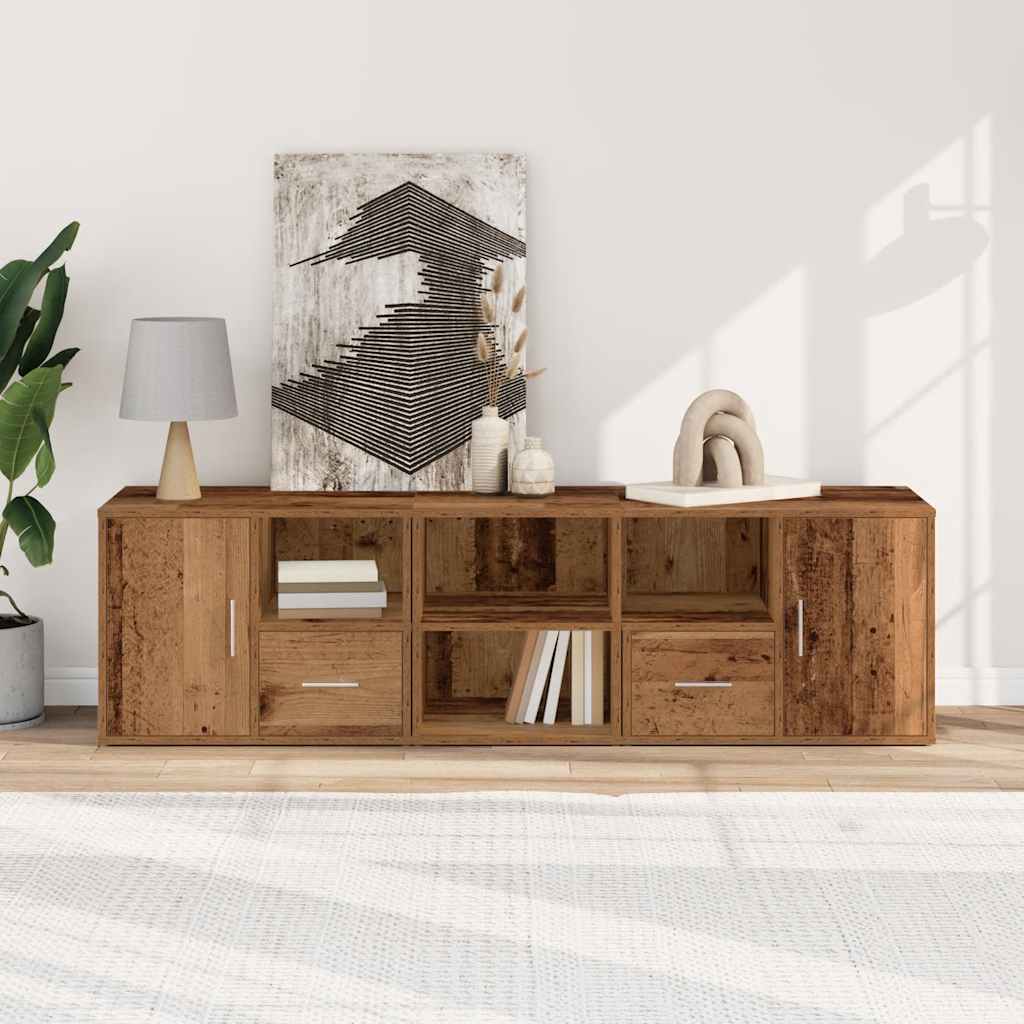 Hjørneskap gammelt tre 160x40x45 cm sponplate