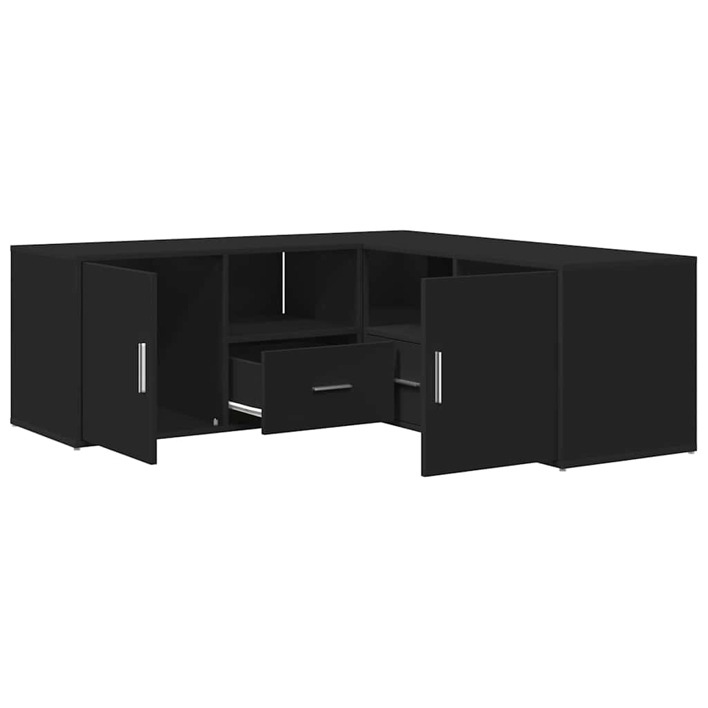 Hjørneskap svart 200x40x45 cm konstruert tre