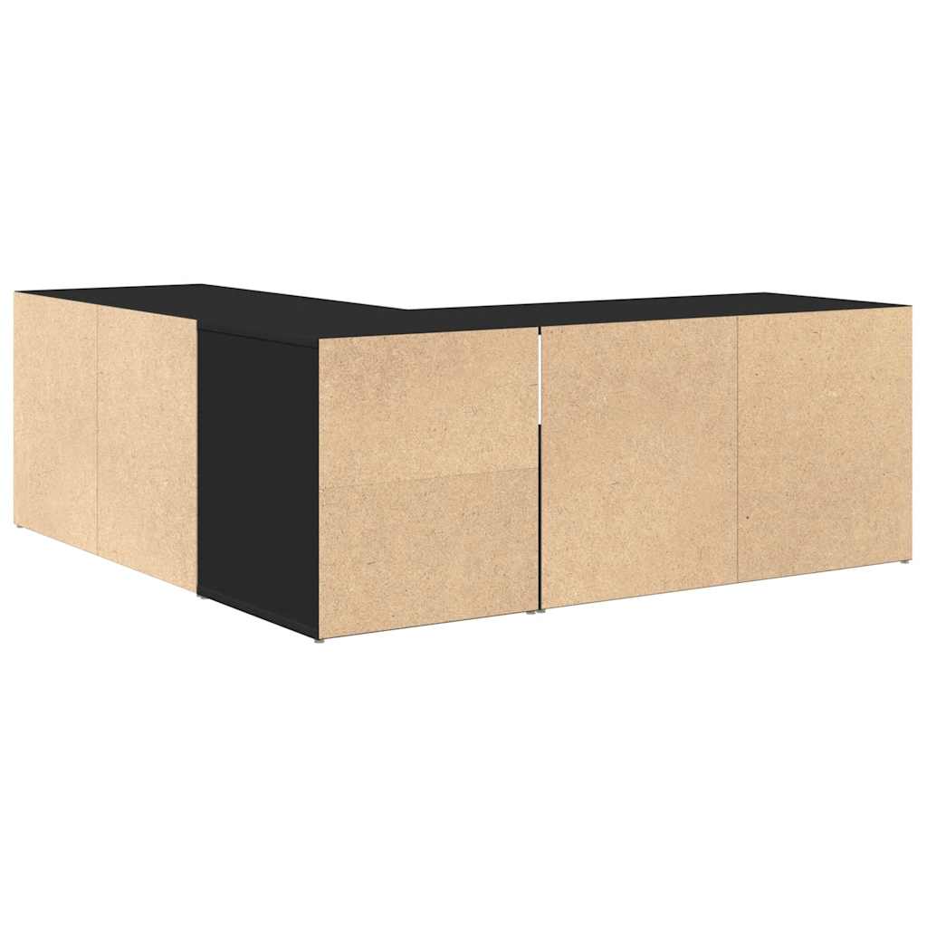 Hjørneskap svart 200x40x45 cm konstruert tre