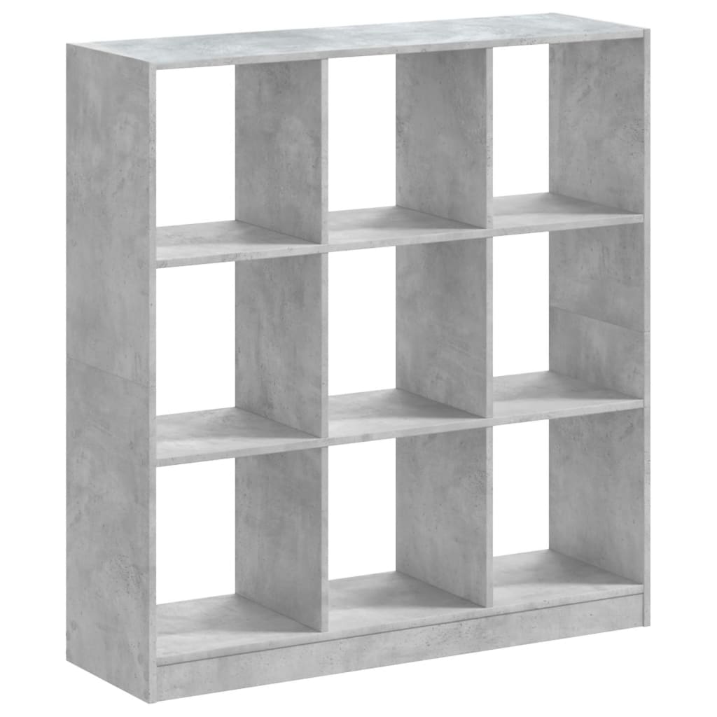 Bokhylle betonggrå 102x32x108 cm konstruert tre