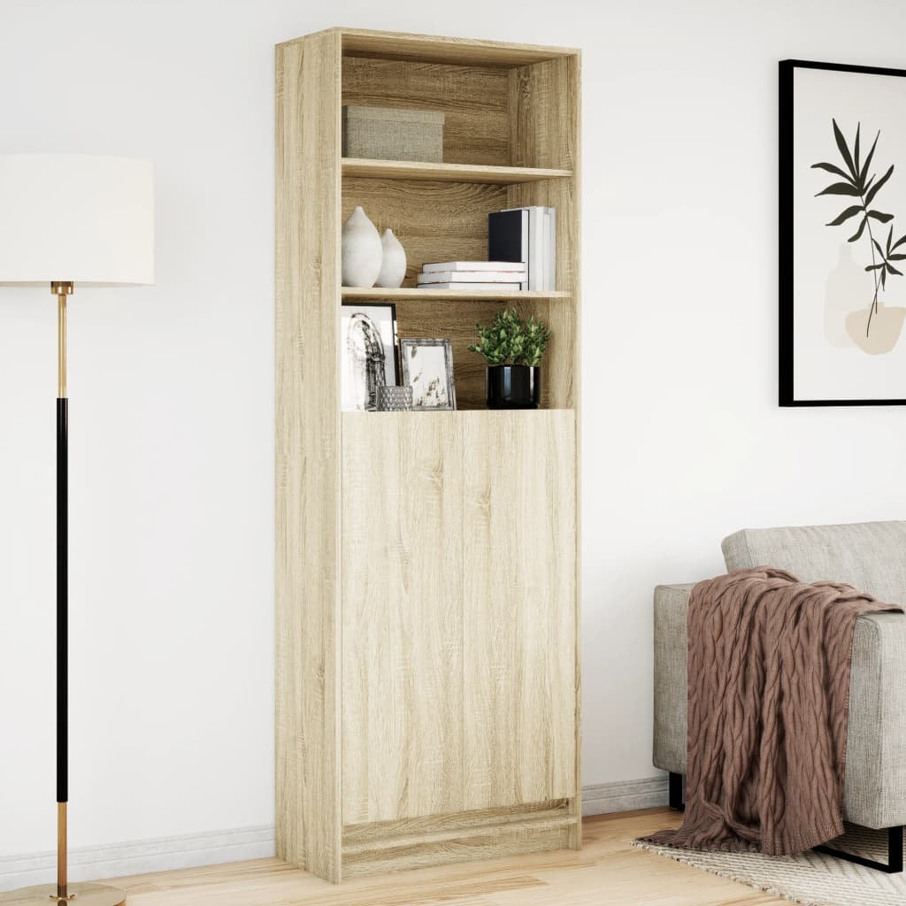 Garderobe med LED sonoma eik 69x32,5x200 cm konstruert tre