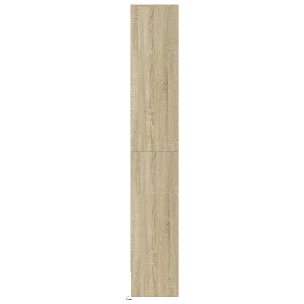 Garderobe med LED sonoma eik 69x32,5x200 cm konstruert tre
