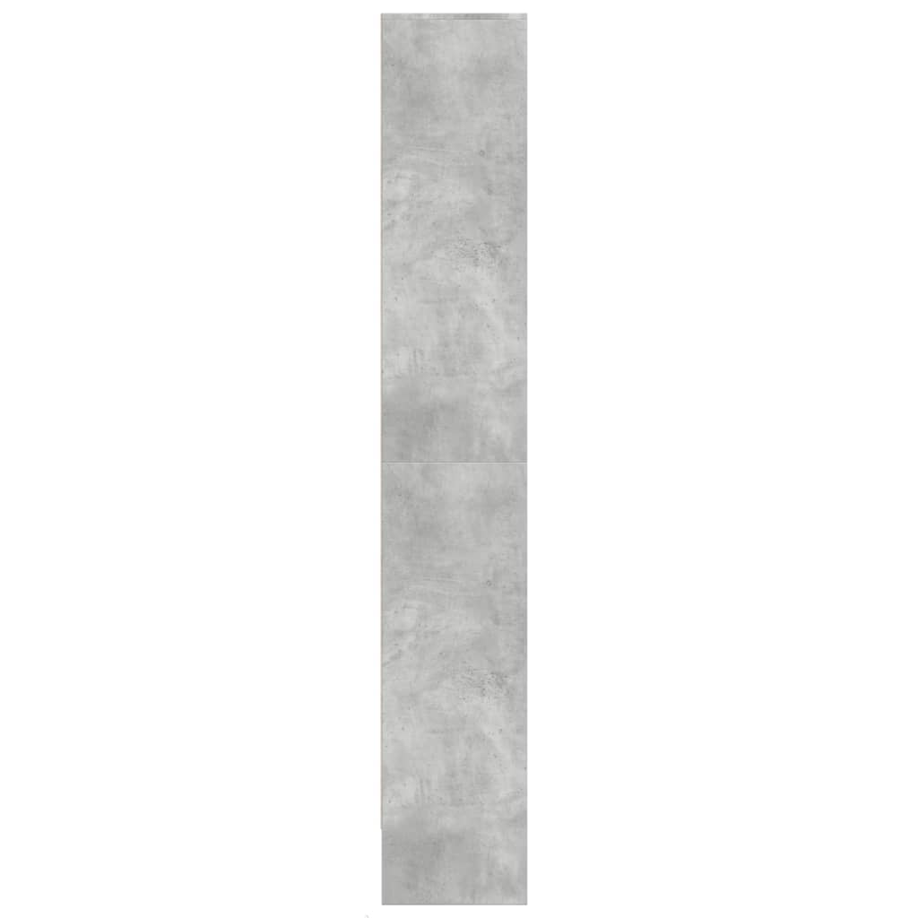 Garderobe med LED betonggrå 69x32,5x200 cm konstruert tre