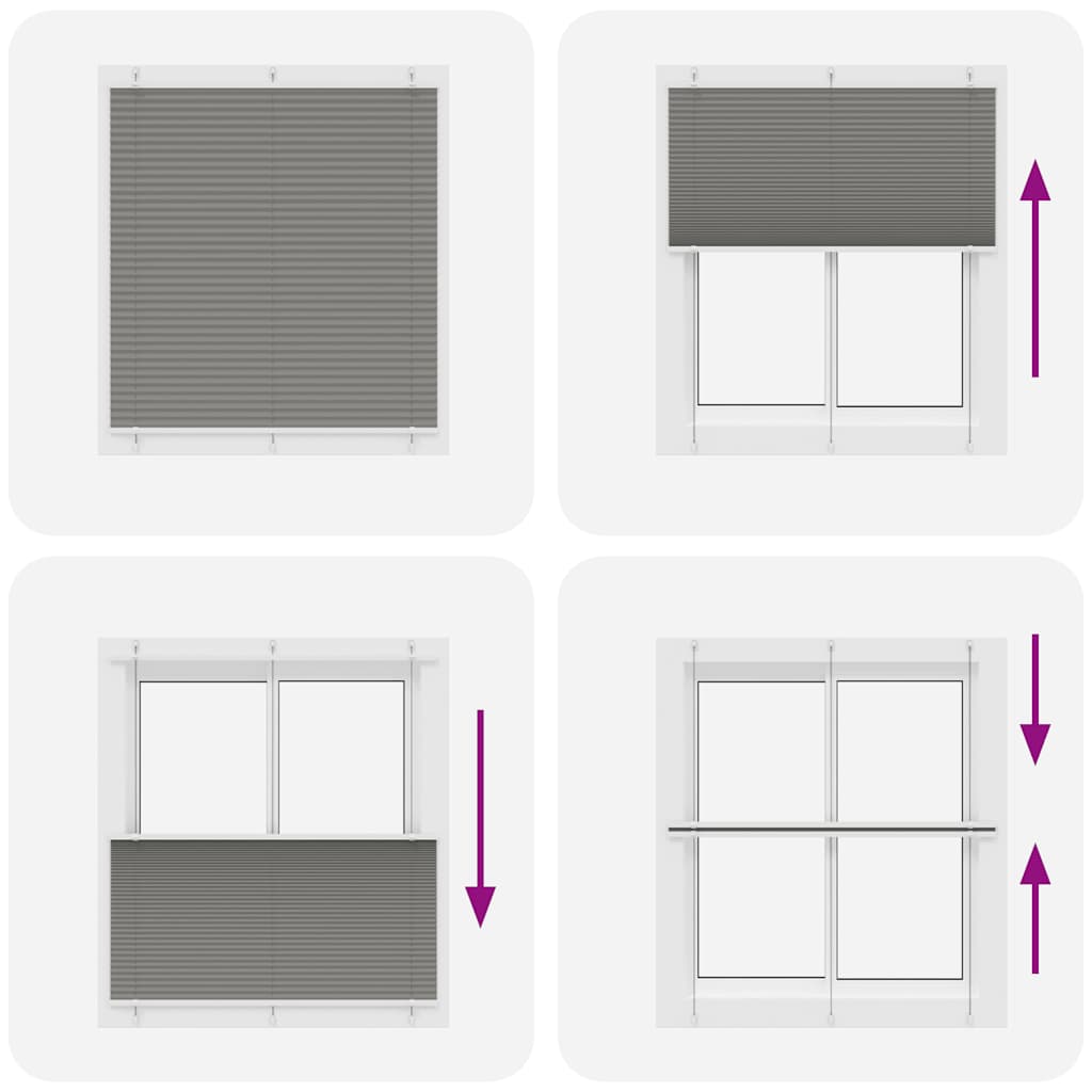plisségardin antrasitt 120x100cm Stoff Bredde 119,4cm Polyester