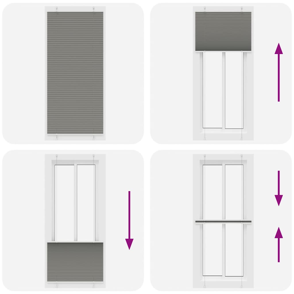 plisségardin antrasitt 85x200 cm Stoff Bredde 84,4 cm Polyester