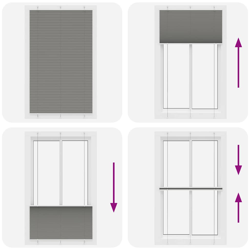 plisségardin antrasitt 120x200cm Stoff Bredde 119,4cm Polyester