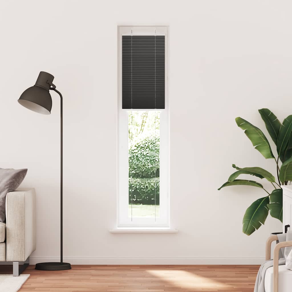 plisségardin sort 45x200 cm Stoff Bredde 44,4 cm Polyester