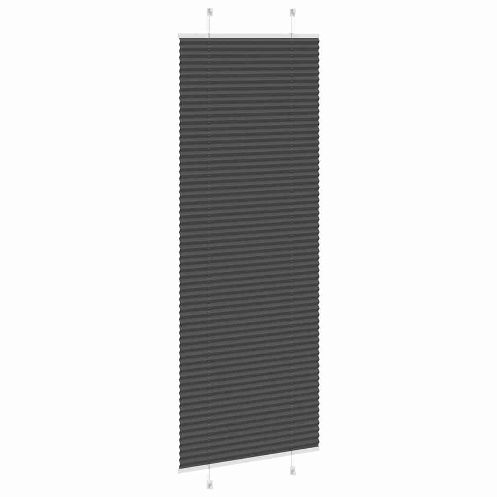 plisségardin sort 70x200 cm Stoff Bredde 69,4 cm Polyester