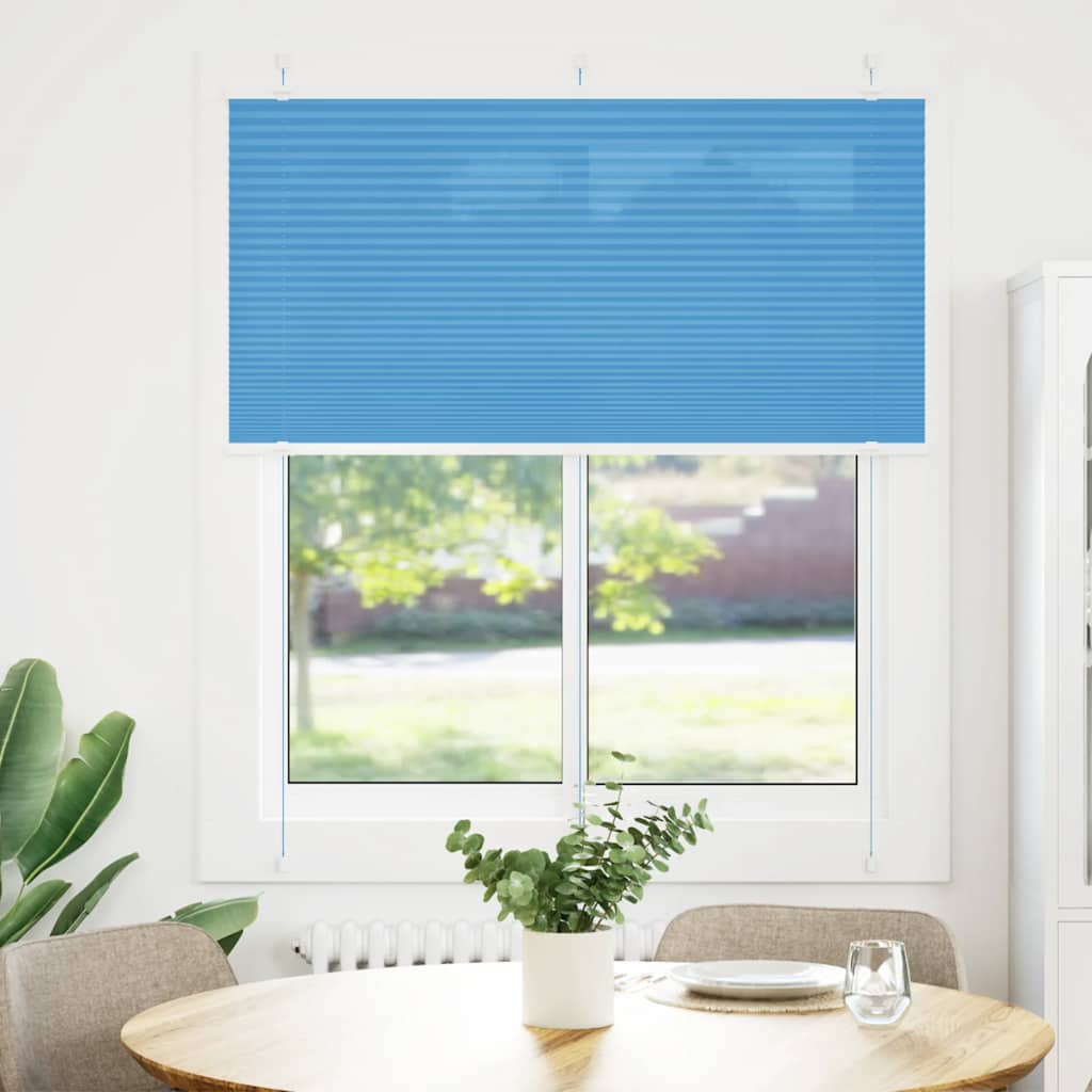 Plisségardin Blå 120x150 cm Stoffbredde 119,4 cm Polyester