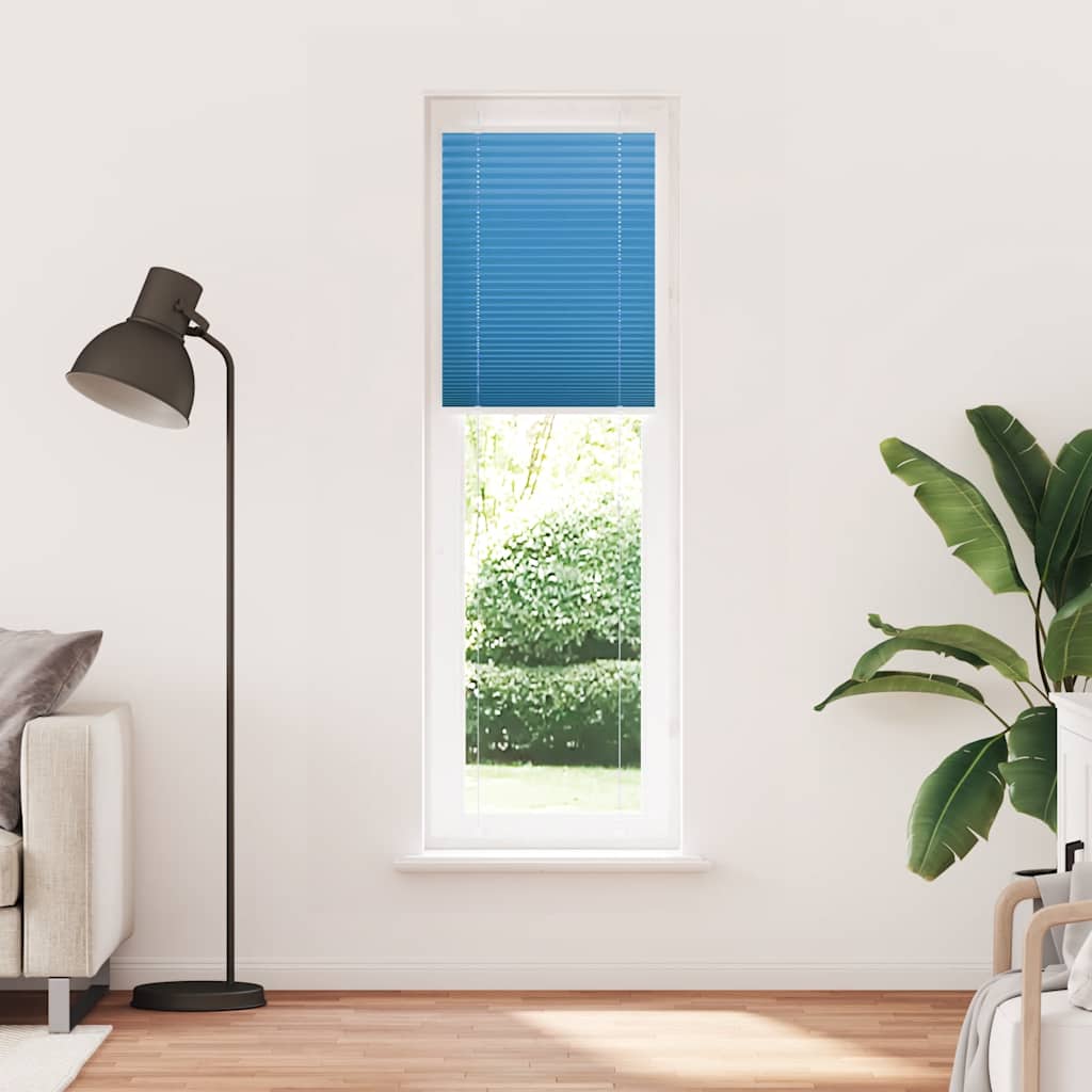 Plisségardin Blå 65x200 cm Stoffbredde 64,4 cm Polyester