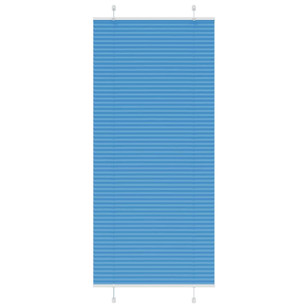 Plisségardin Blå 85x200 cm Stoffbredde 84,4 cm Polyester