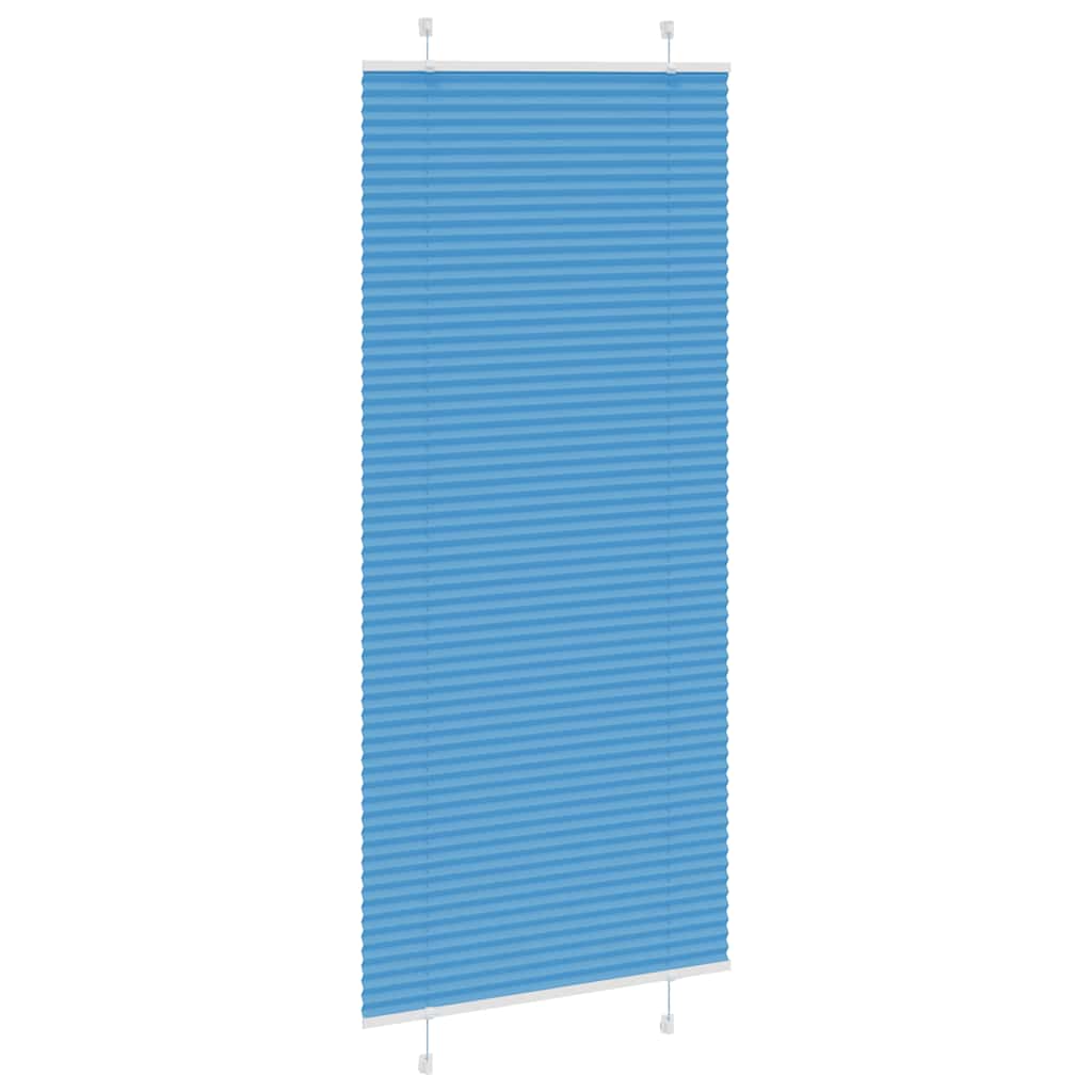Plisségardin Blå 85x200 cm Stoffbredde 84,4 cm Polyester