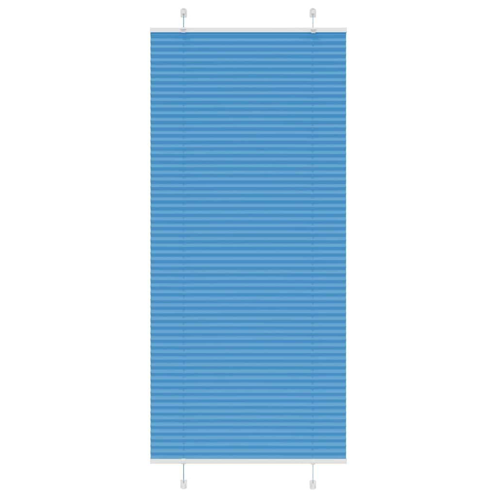Plisségardin Blå 100x200 cm Stoff Bredde 99,4 cm Polyester