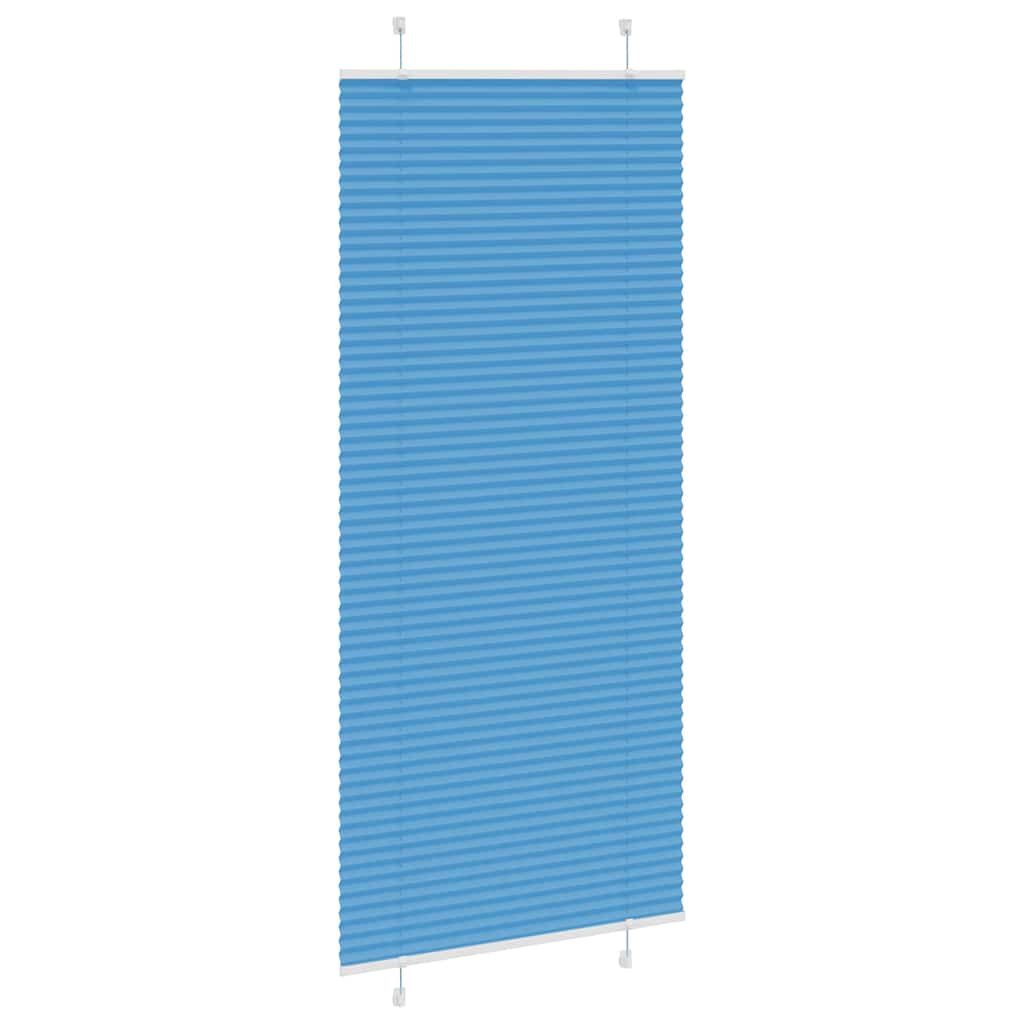 Plisségardin Blå 100x200 cm Stoff Bredde 99,4 cm Polyester