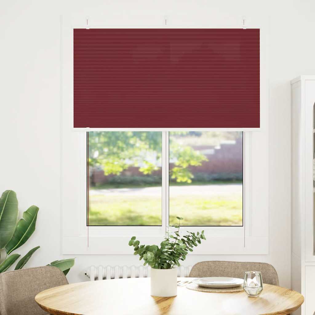 Plisségardin Bordeaux Rød 110x100 cm Stoffbredde 109,4 cm