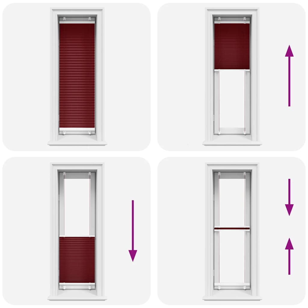 Plisségardin Bordeaux Rød 45x150 cm Stoff Bredde 44,4 cm
