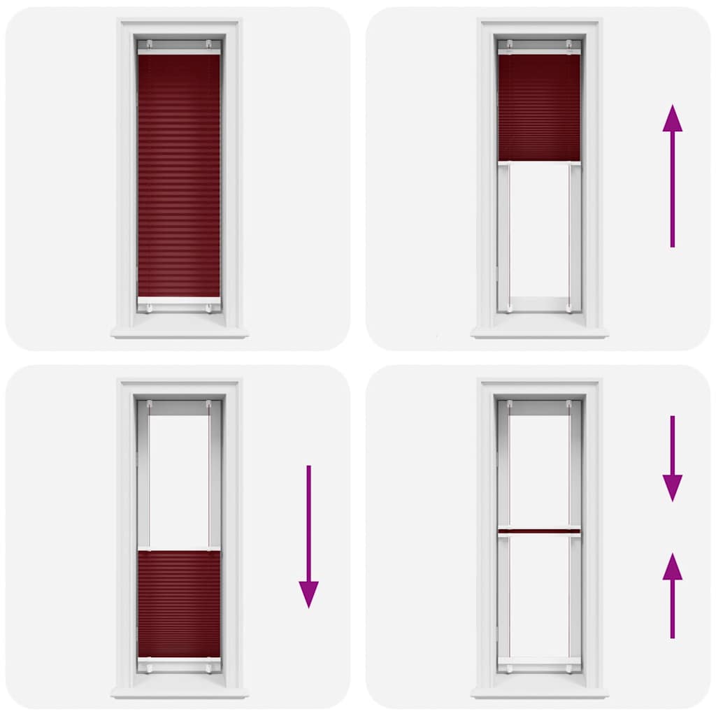 Plisségardin Bordeaux Rød 50x150 cm Stoff Bredde 49,4 cm