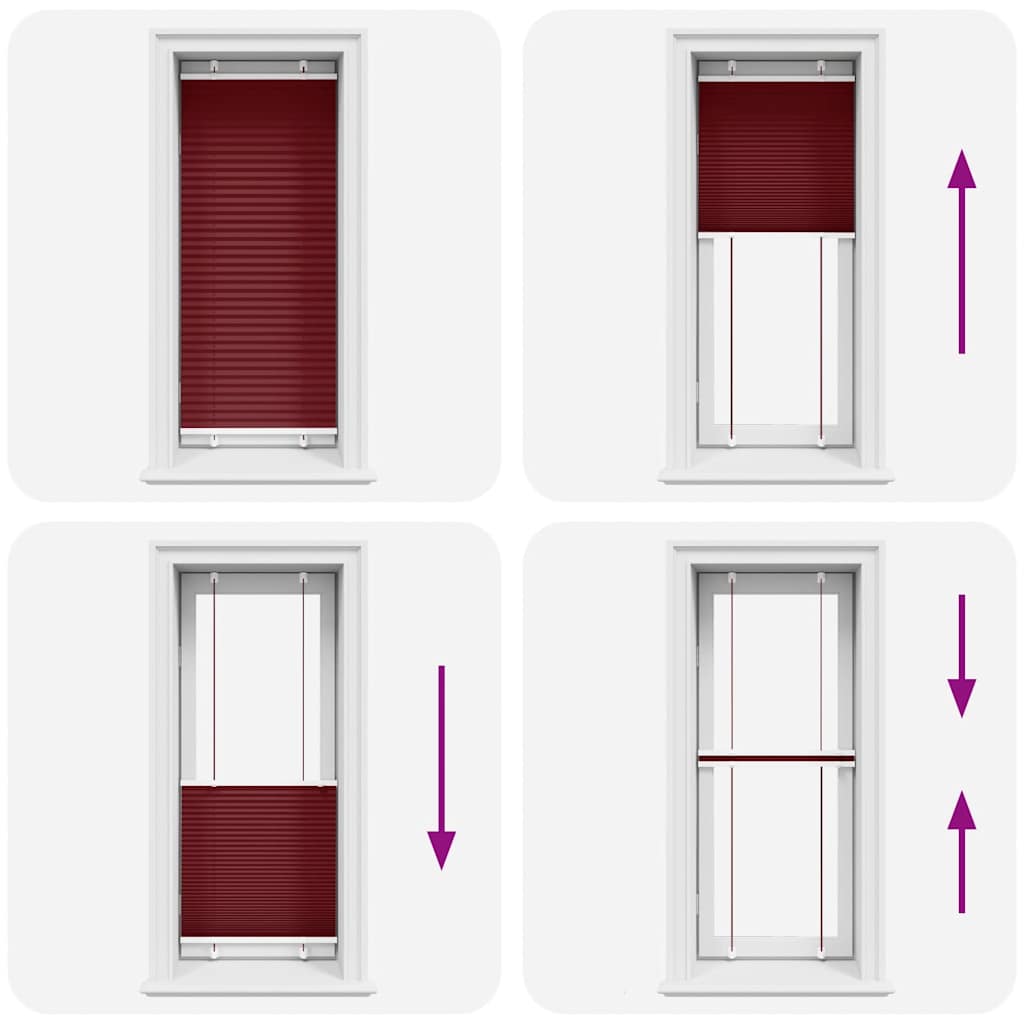 Plisségardin Bordeaux Rød 55x150 cm Stoffbredde 54,4 cm