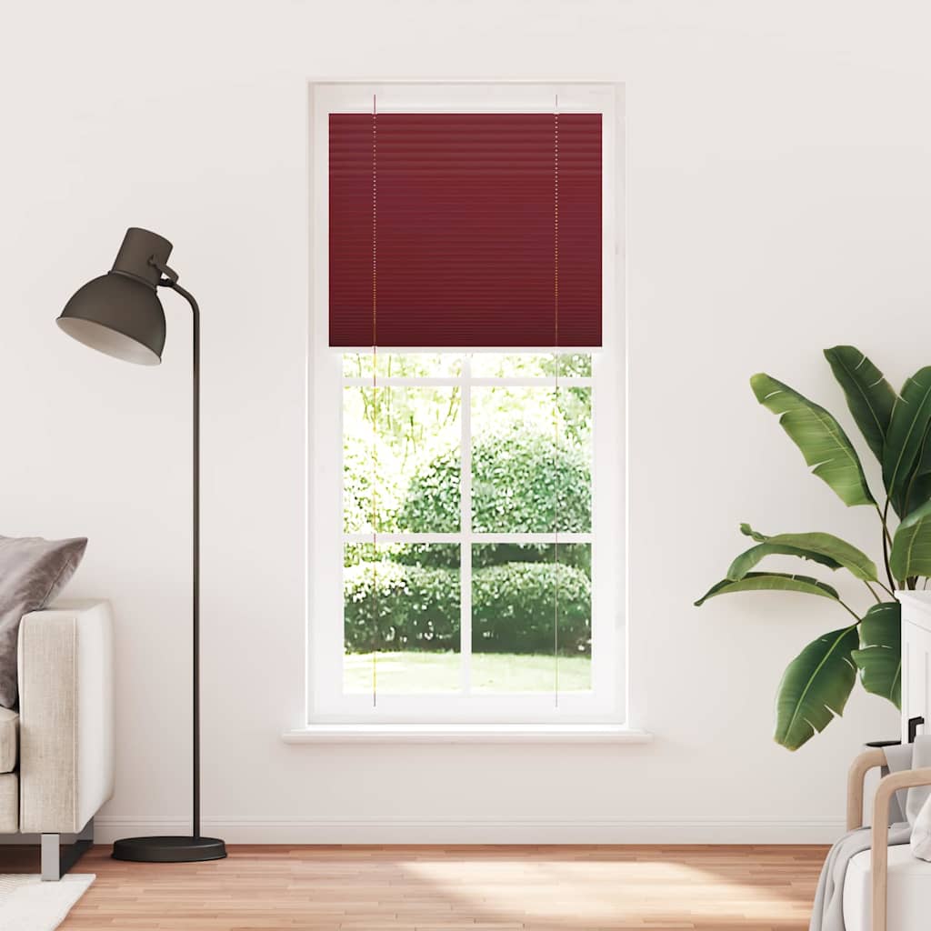 Plisségardin Bordeaux Rød 85x200 cm Stoff Bredde 84,4 cm
