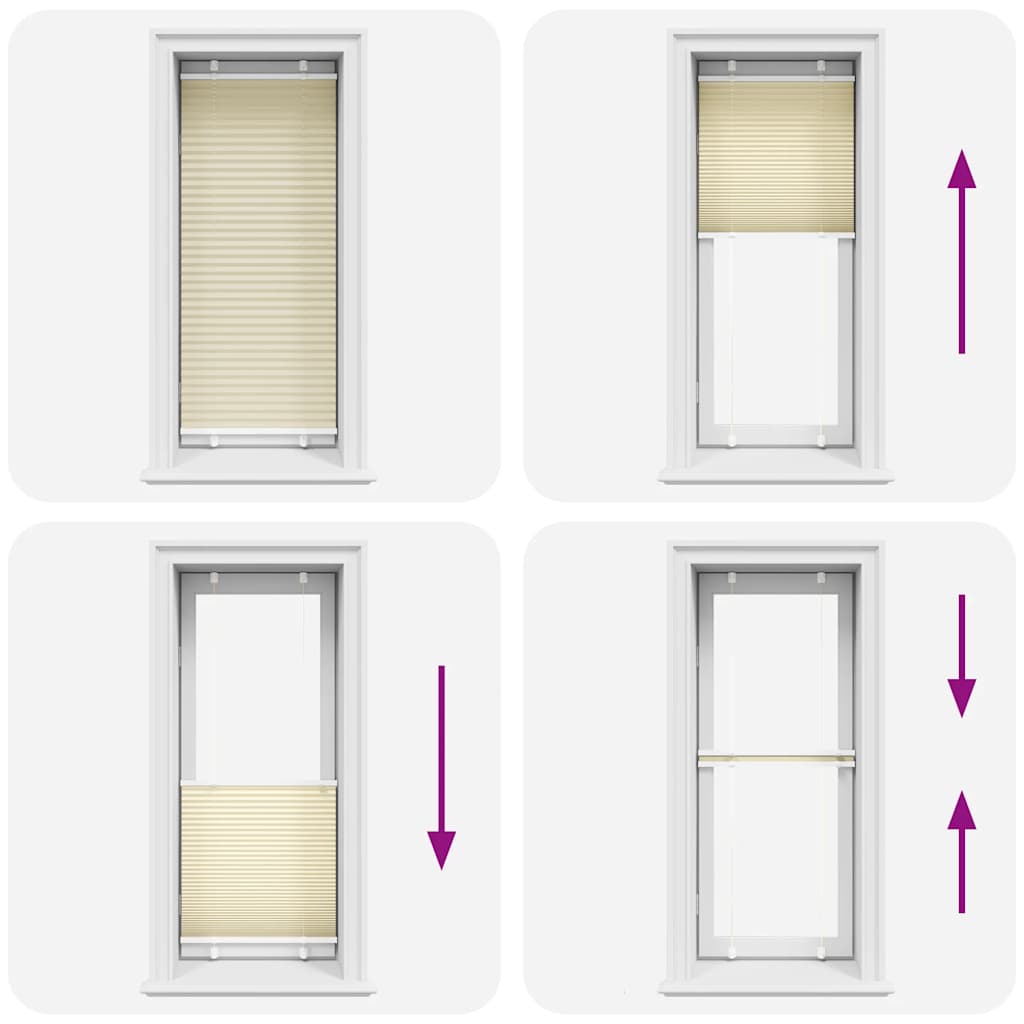 plisségardin krem 65x100 cm Stoff Bredde 64,4 cm Polyester