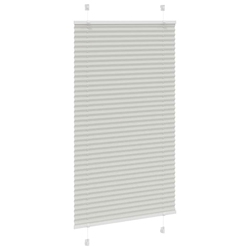 plisségardin lys grå 75x100 cm Stoff Bredde 74,4 cm Polyester vidaXL