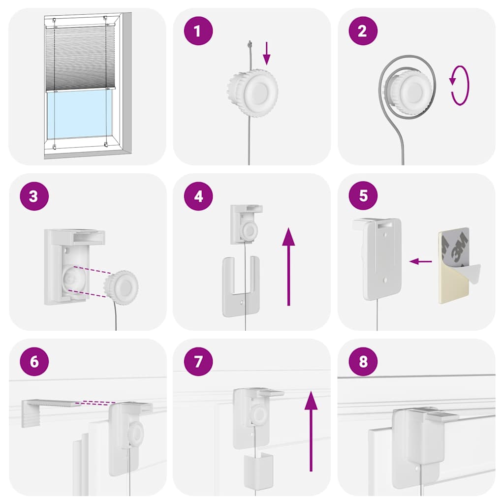 plisségardin lys grå 110x100 cm Stoff Bredde 109,4 cm Polyester
