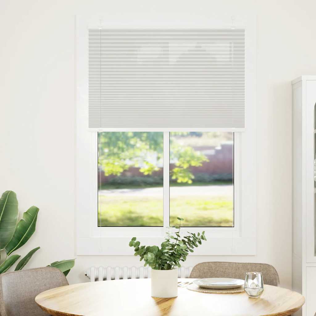 plisségardin lys grå 100x150 cm Stoff Bredde 99,4 cm Polyester