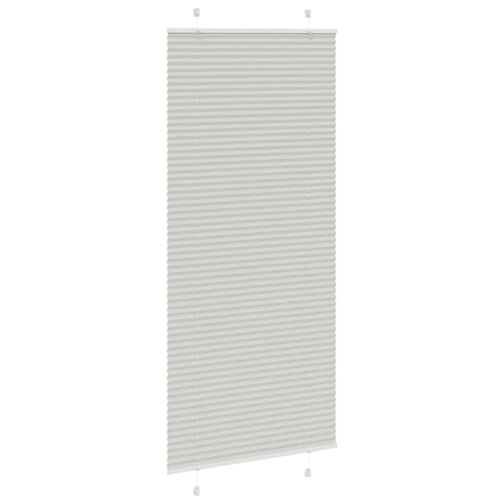 plisségardin lys grå 85x200 cm Stoff Bredde 84,4 cm Polyester