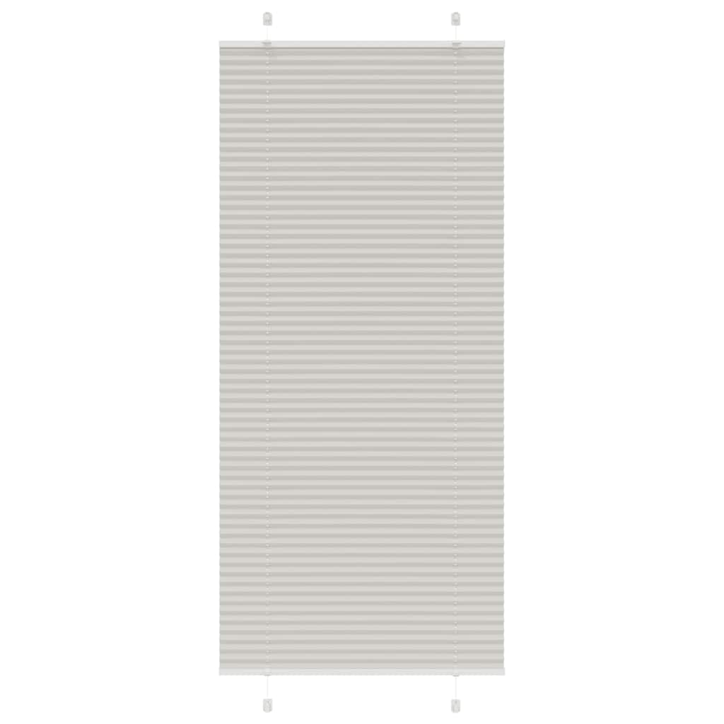 plisségardin lys grå 90x200 cm Stoff Bredde 89,4 cm Polyester