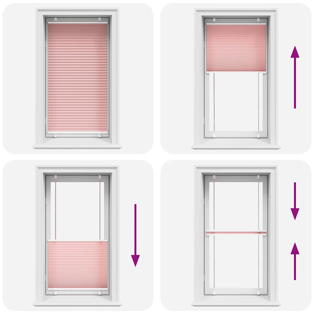 plisségardin Rosa 75x100 cm Stoff Bredde 74,4 cm Polyester