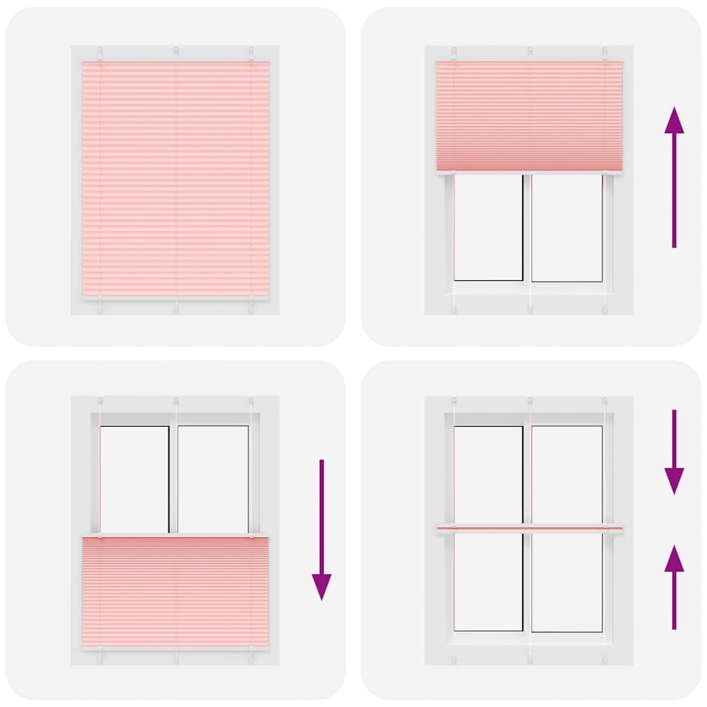 plisségardin Rosa 110x100 cm Stoff Bredde 109,4 cm Polyester