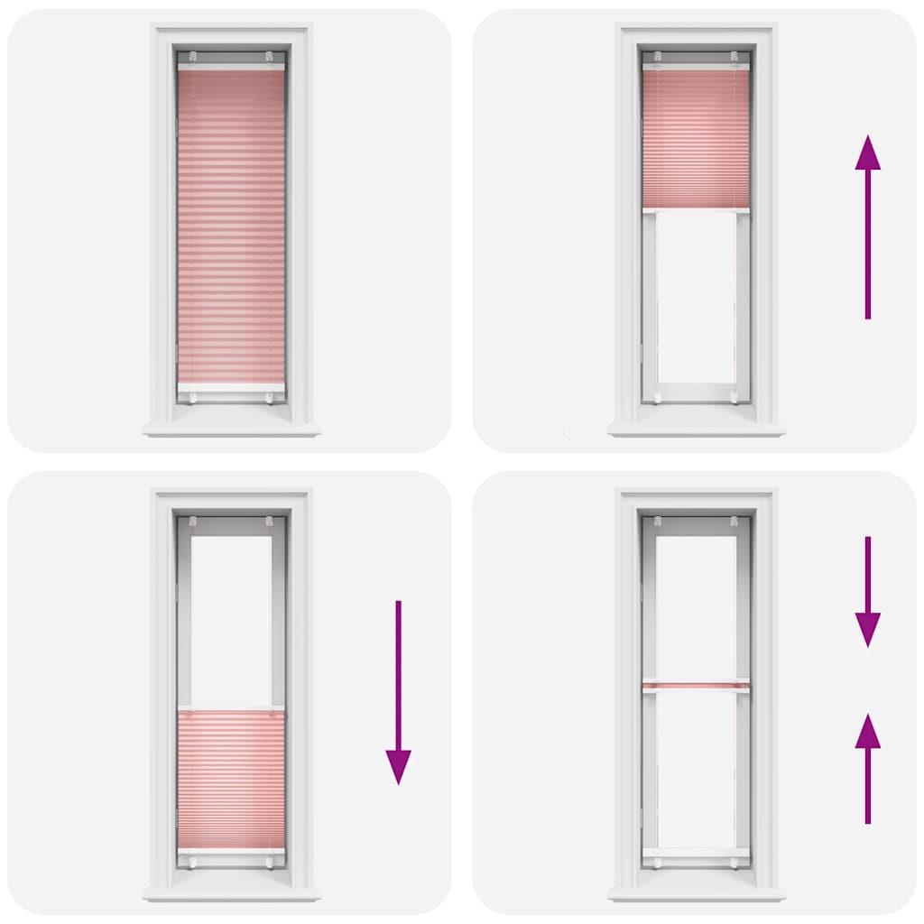 plisségardin Rosa 40x150 cm Stoff Bredde 39,4 cm Polyester