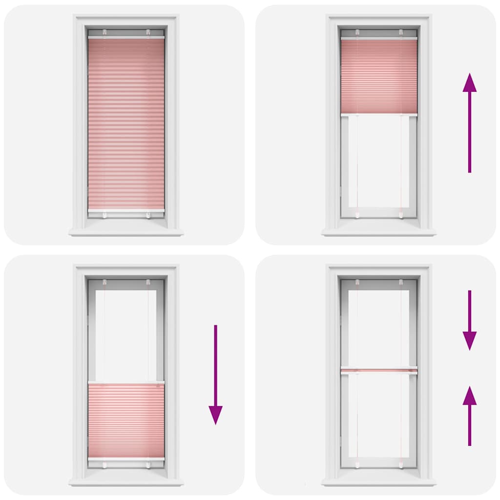 plisségardin Rosa 55x150 cm Stoff Bredde 54,4 cm Polyester