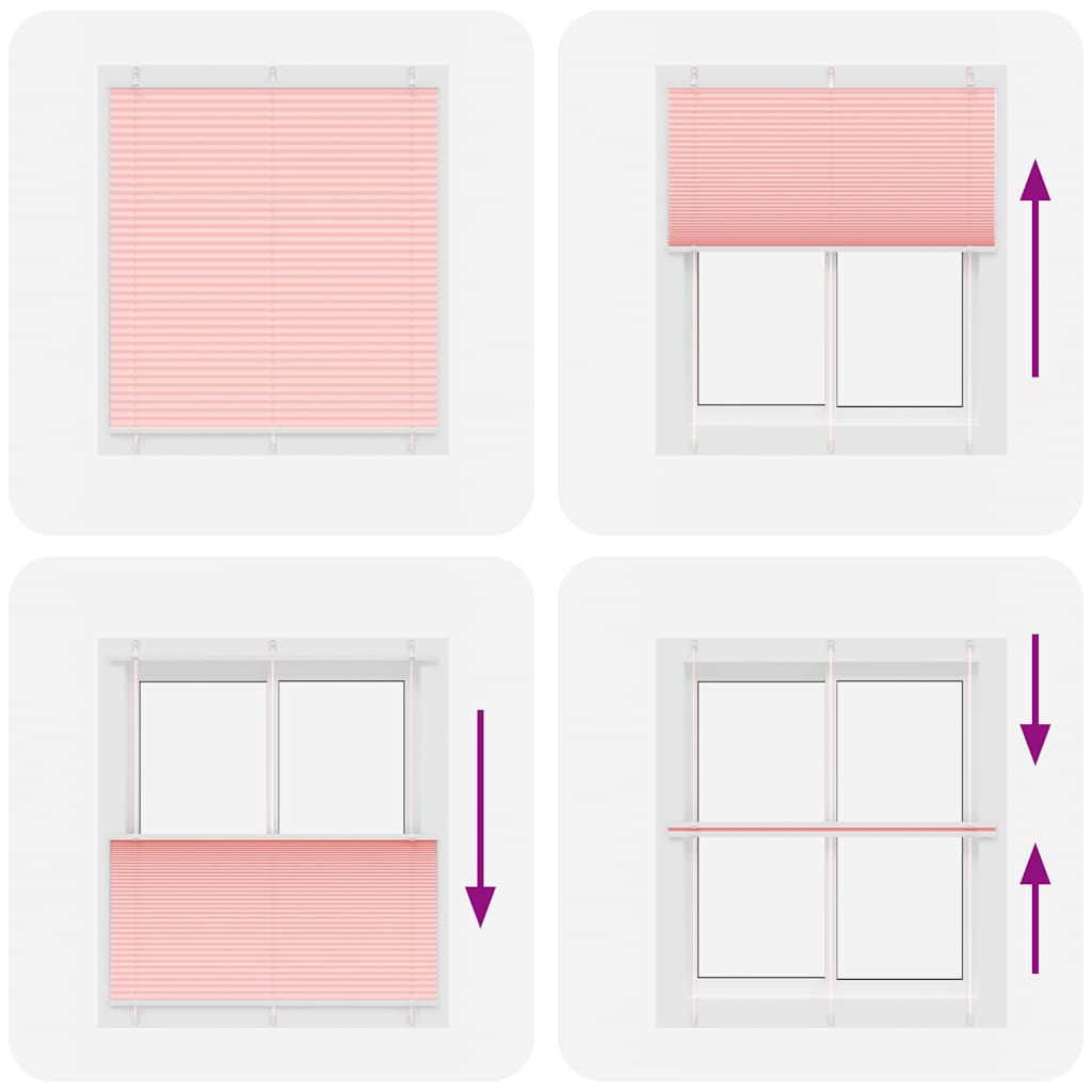plisségardin Rosa 120x150 cm Stoff Bredde 119,4 cm Polyester