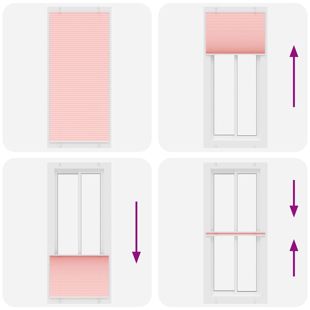 plisségardin Rosa 85x200 cm Stoff Bredde 84,4 cm Polyester