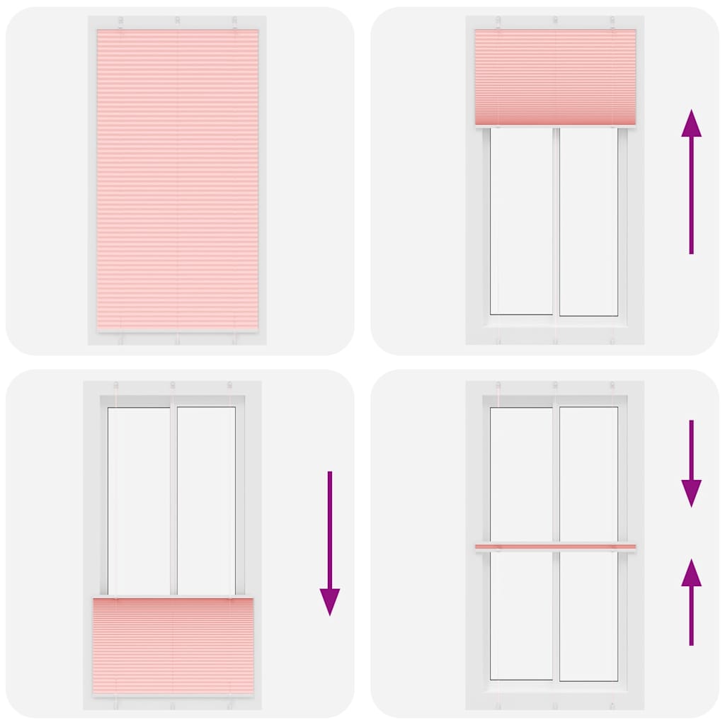 plisségardin Rosa 105x200 cm Stoff Bredde 104,4 cm Polyester