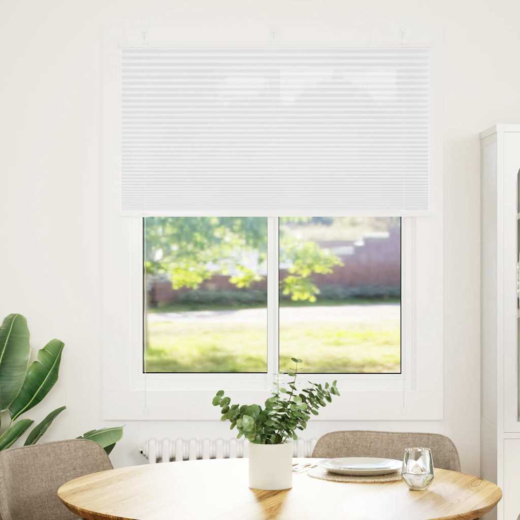 plisségardin Hvit 110x100 cm Stoff Bredde 109,4 cm Polyester