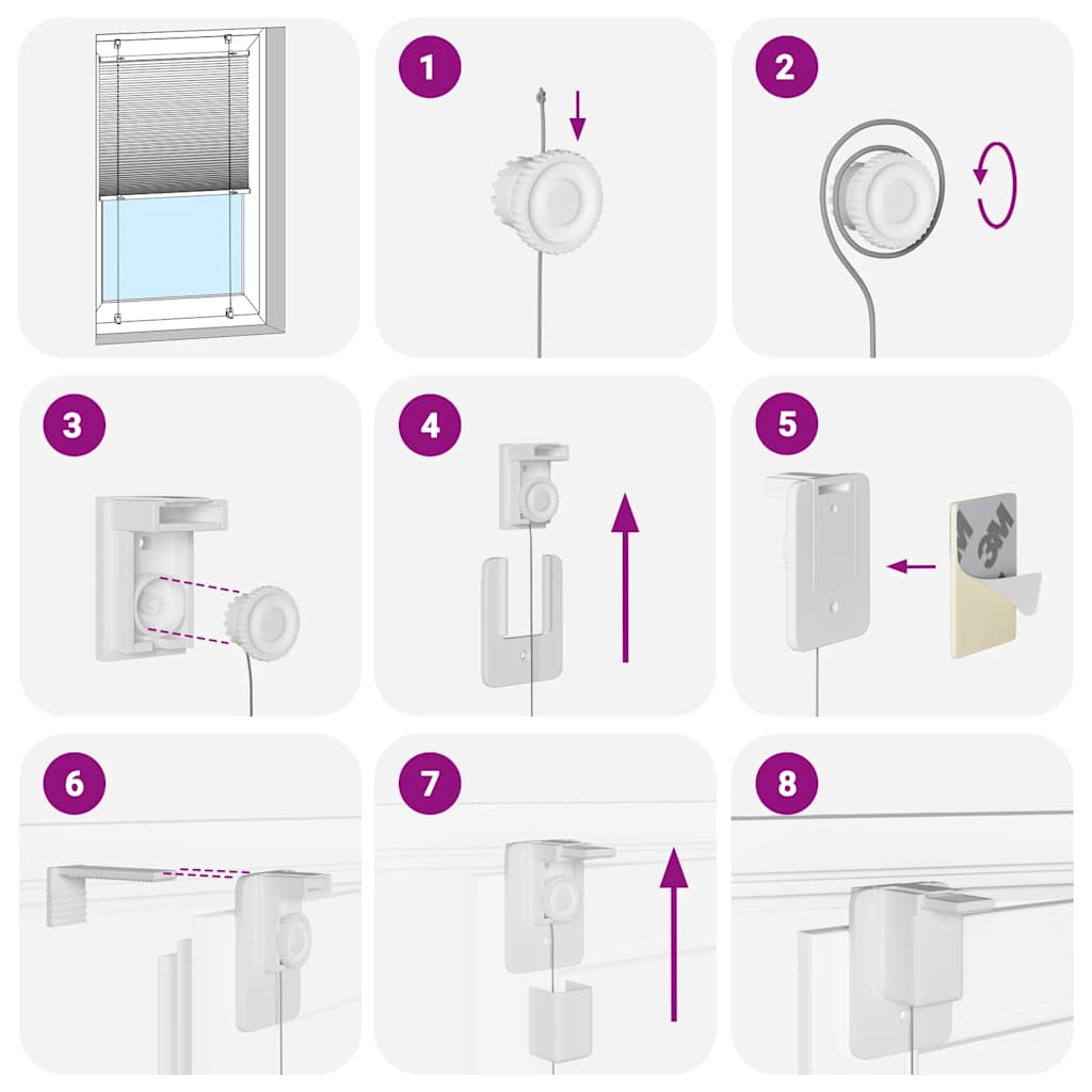 plisségardin Hvit 115x100 cm Stoff Bredde 114,4 cm Polyester vidaXL