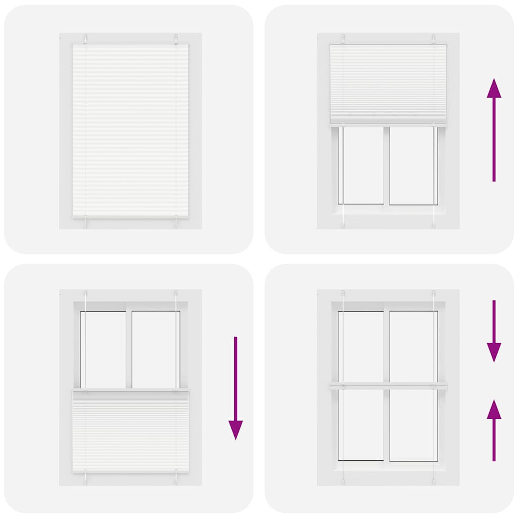 plisségardin Hvit 95x150 cm Stoff Bredde 94,4 cm Polyester